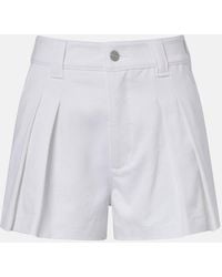 FRAME - The Structural Pleated Denim Shorts - Lyst