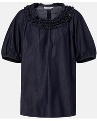 Max Mara - Blouse En Coton A Volants Et Ornements - Lyst
