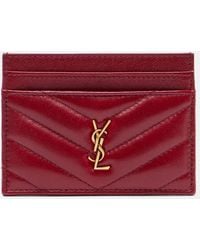 Saint Laurent - Cassandre Matelasse Leather Card Holder - Lyst
