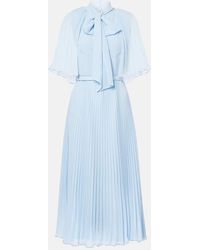 Self-Portrait - Caped Chiffon Midi Dress - Lyst