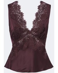 RIXO London - Emmie Lace-Trimmed Satin Top - Lyst