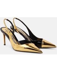 Alexandre Vauthier - Metallic Faux Leather Slingback Pumps - Lyst