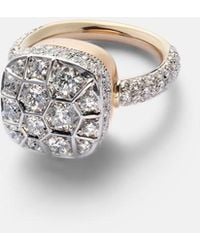 Pomellato - Ring Nudo Solitaire Assoluto Aus 18Kt Weiss- Und Rosegold Mit Diamanten - Lyst