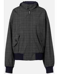 Prada - Checked Hooded Virgin Wool Jacket - Lyst