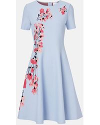 Carolina Herrera - Floral Jacquard Midi Dress - Lyst