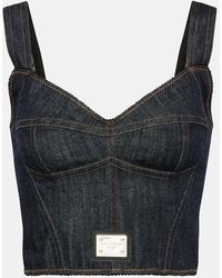 Dolce & Gabbana - Denim Bustier - Lyst