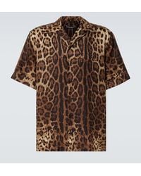 Dolce & Gabbana - Bowling Shirt With Cuban Collar And All-Over Leopard Print - Lyst