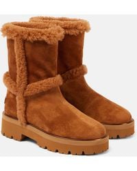 Aquazzura - Teddi 20 Shearling-Trimmed Suede Ankle Boots - Lyst