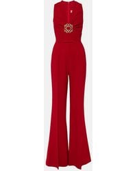 Elie Saab - Gathered Embellished Cady Jumpsuit - Lyst