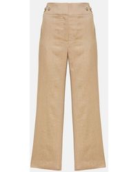 Veronica Beard - Aubrie Linen-Blend Cropped Pants - Lyst