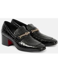 Christian Louboutin - Mj Moc Croc-Effect Leather Loafers - Lyst