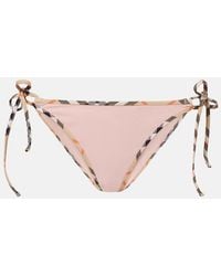 Burberry - Check Bikini Bottoms - Lyst