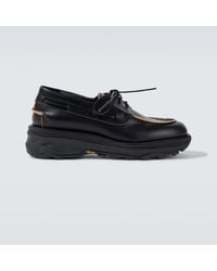 Sacai - Leather Platform Boat Shoes - Lyst