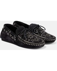 Isabel Marant - Freen Embellished Suede Moccasins - Lyst