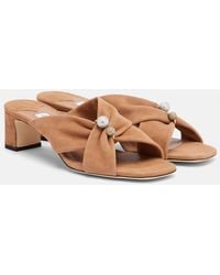 Jimmy Choo - Rafi Embellished Suede Mules - Lyst
