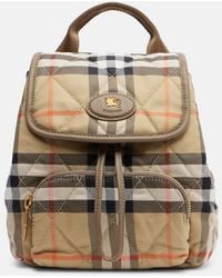 Burberry - Mini Check Backpack - Lyst