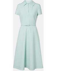 Oscar de la Renta - Belted Wool-Blend Midi Dress - Lyst
