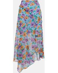 Veronica Beard - Eleonora Floral Silk Midi Skirt - Lyst