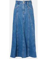 Veronica Beard - Alix Denim Midi Skirt - Lyst
