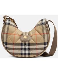 Burberry - Horseshoe Small Check Crossbody Bag - Lyst