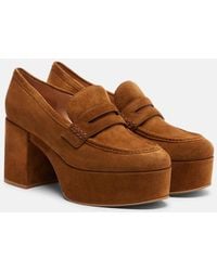 Gianvito Rossi - Jenna Suede Loafer Pumps - Lyst
