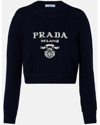 Prada - Pullover Aus Wolle Und Kaschmir - Lyst