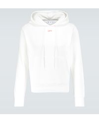 Off-White c/o Virgil Abloh Hoodie Slim Stencil aus Baumwolle - Weiß