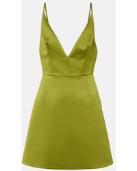 Emilia Wickstead - Vero Plunged Satin Mini Dress - Lyst