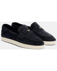 Tory Burch - Mocassins Double T En Daim - Lyst