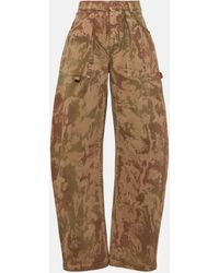 The Attico - Effie Camouflage Barrel-leg Jeans - Lyst