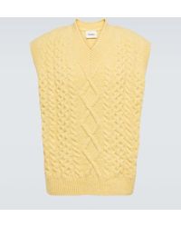 Nanushka - Cable-knit Wool-blend Sweater Vest - Lyst