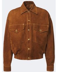 Versace - Suede Blouson Jacket - Lyst