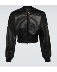 Rick Owens - Flight Cropped Leather Jacket - Lyst