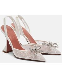 AMINA MUADDI - Rosie Embellished Lace Slingback Pumps - Lyst