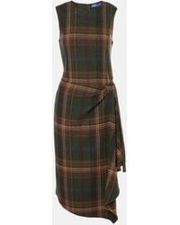 Polo Ralph Lauren - Plaid Wool-Blend Midi Dress - Lyst