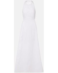 Adriana Degreas - Halterneck Cotton-Blend Maxi Dress - Lyst