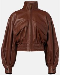 Zimmermann - Luna Leather Bomber Jacket - Lyst