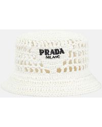 Prada - Raffia Bucket Hat - Lyst