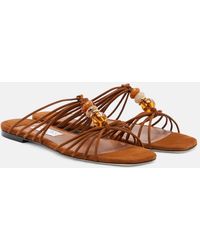 Jimmy Choo - Lova Beaded Suede Sandals - Lyst