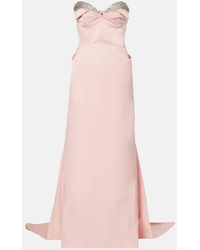 McQueen - Crystal-Embellished Duchess Satin Gown - Lyst