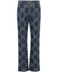 Gucci Jumbo GG High-rise Straight Jeans - Blue
