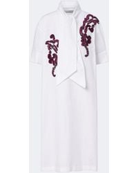 Dries Van Noten - Embroidered Cotton Poplin Midi Dress - Lyst