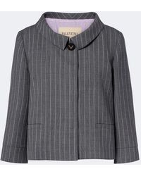 Valentino - Pinstripe Virgin Wool Jacket - Lyst