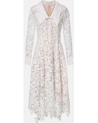 Oscar de la Renta - Guipure Lace Midi Dress - Lyst