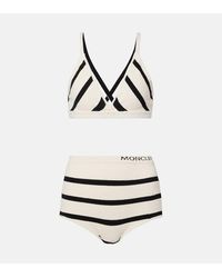 Moncler - Striped Cotton-Blend Bralette And Briefs Set - Lyst