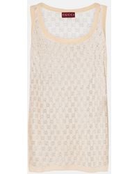 Gucci - Gg Crystal Silk Tank Top - Lyst