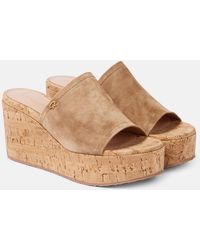 Gianvito Rossi - Suede Wedge Mules - Lyst