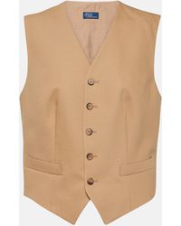 Polo Ralph Lauren - Pauline V-neck Wool And Cotton-blend Waistcoat - Lyst