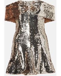 Self-Portrait - Off-Shoulder Sequined Minidress - Lyst