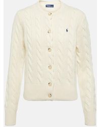 Polo Ralph Lauren - Cable-Knit Wool And Cashmere Cardigan - Lyst